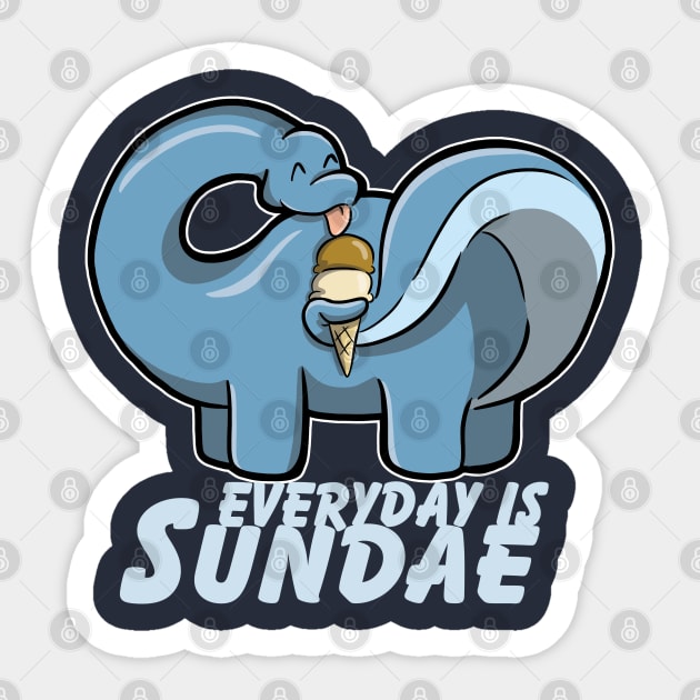 Everyday Is Sundae for Long neck Dinosaur brachiosaurus reaching out for Sundae Sticker by DinoMart